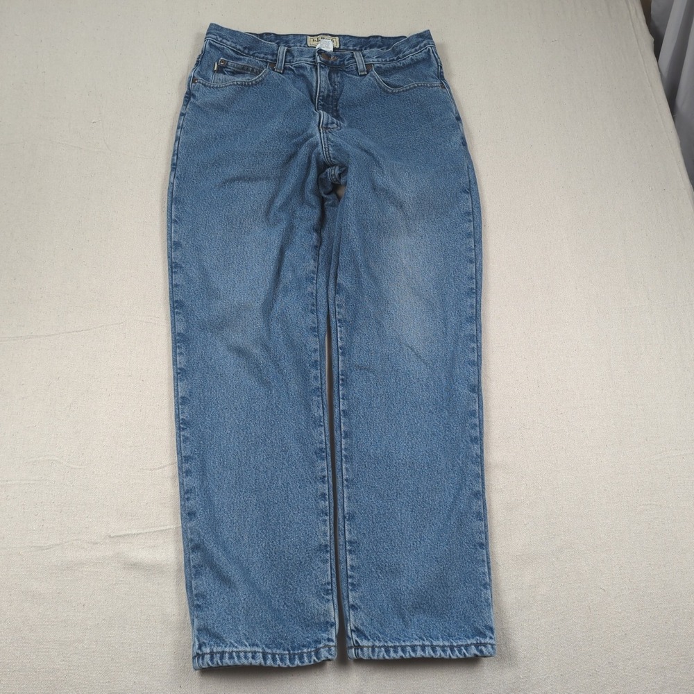 Vintage LL Bean Jeans Mens 34x30 Blue Flannel Lined Classic Casual Denim